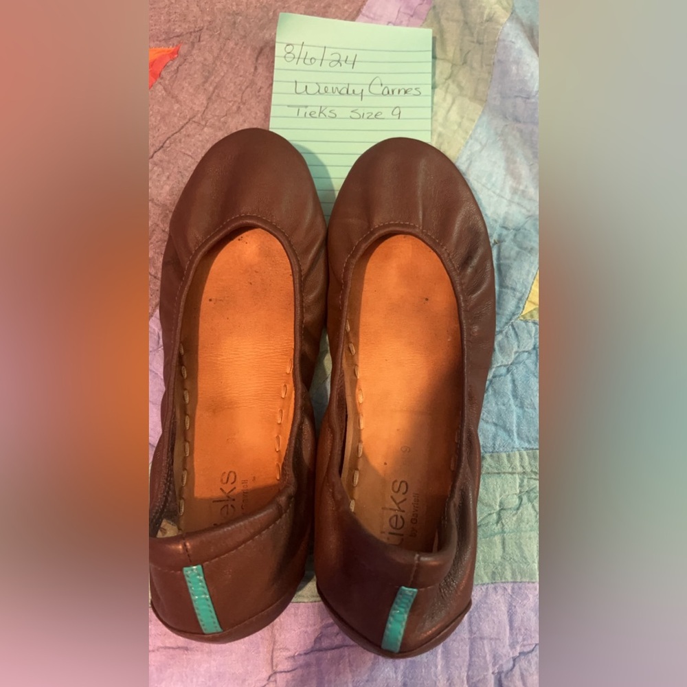 Tieks chocolate brown Italian style leather ballet flat size 9